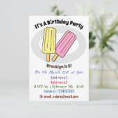 Ice pop cartoon illustratie kaart (Staand voorkant)