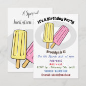 Ice pop cartoon illustratie kaart (Voorkant / Achterkant)