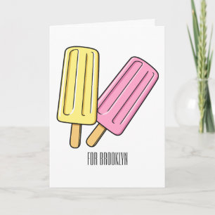 Ice pop cartoon illustratie kaart