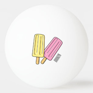 Ice pop cartoon illustratie pingpongballen