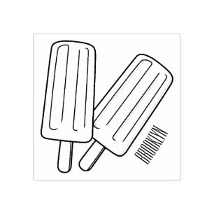 Ice pop cartoon illustratie 	rubberstempel