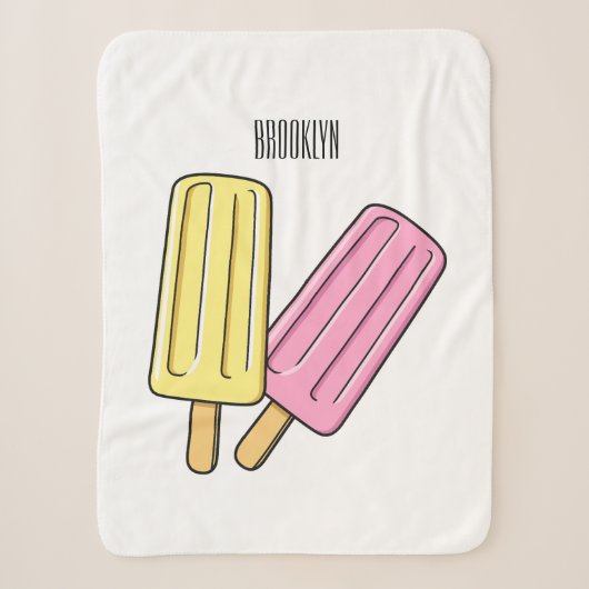 Ice pop cartoon illustratie sherpa deken (Voorkant)