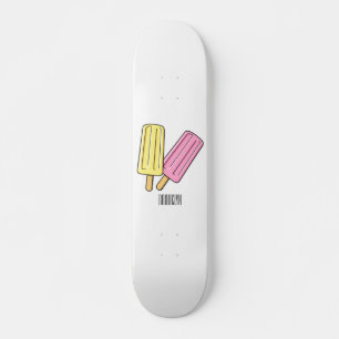 Ice pop cartoon illustratie skateboard