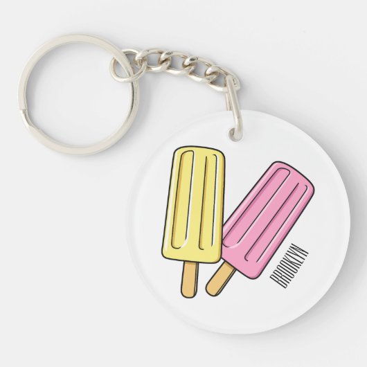 Ice pop cartoon illustratie sleutelhanger (Voorkant)