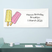 Ice pop cartoon illustratie spandoek (Beurs)