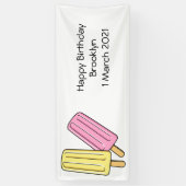 Ice pop cartoon illustratie spandoek (Verticaal)