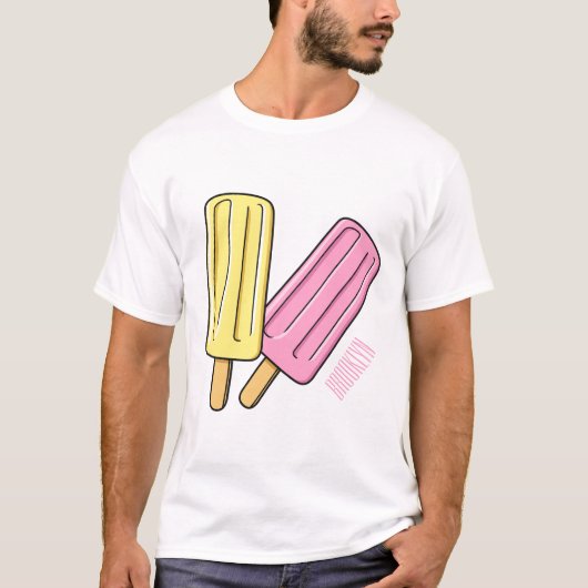 Ice pop cartoon illustratie t-shirt (Voorkant)