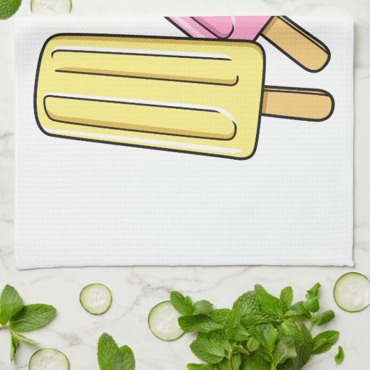Ice pop cartoon illustratie theedoek (Gevouwen)