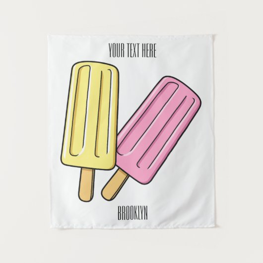 Ice pop cartoon illustratie wandkleed (Voorkant)
