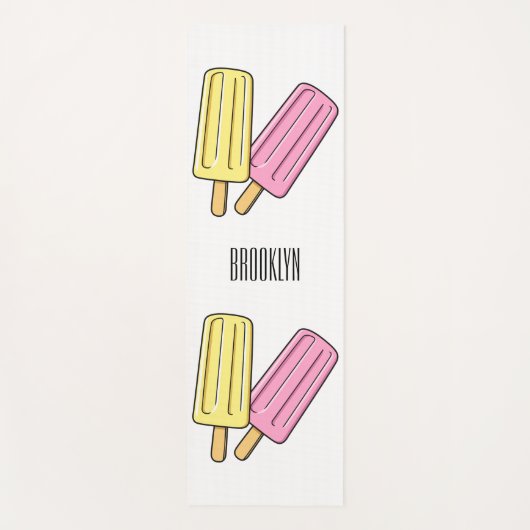 Ice pop cartoon illustratie yogamat (Voorkant)