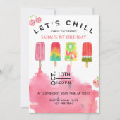 Ice Pop Chill Été Anniversaire Invitation (Devant)