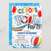 Ice-Poppen en Pool Party Invitation Kaart (Voorkant / Achterkant)