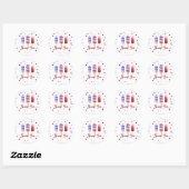 Ice Poppen One Rood Wit Blauw Dank u Ronde Sticker (Vel)