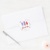 Ice Poppen One Rood Wit Blauw Dank u Ronde Sticker (Envelop)