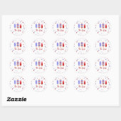 Ice Poppen Two Cool Red White Blue 2de verjaardag Ronde Sticker (Vel)