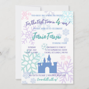 Ice Princess 4e anniversaire Invitation Modèle