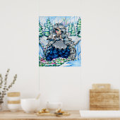 Ice Princess Snow Owl Winter Fantasy Fairy Art Poster (Keuken)