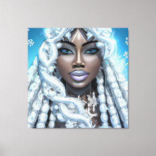 Ice Queen Melanin Women Black Girl Magic Sista Canvas Afdruk