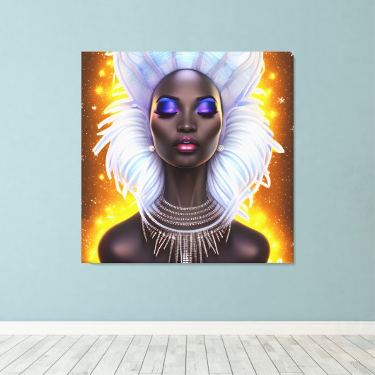 Ice Queen Melanin Women Black Girl Magic Sista Canvas Afdruk (Insitu (Houten vloer))