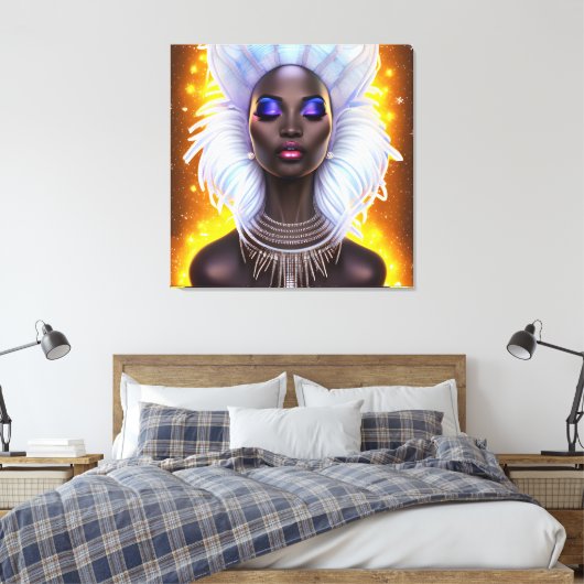 Ice Queen Melanin Women Black Girl Magic Sista Canvas Afdruk (Insitu (Slaapkamer))