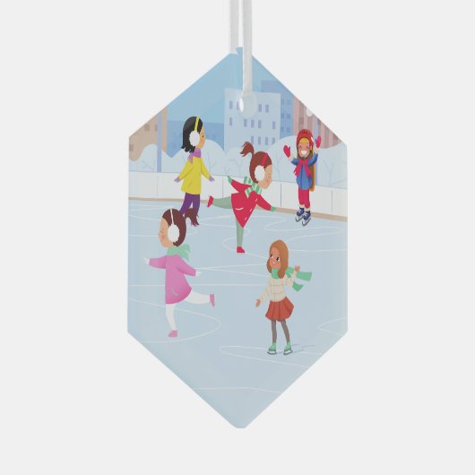 Ice Ring-kerstversiering Glas Ornament (Voorkant Rechts)