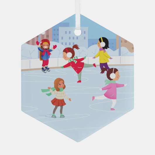 Ice Ring-kerstversiering Glas Ornament (Achterkant)