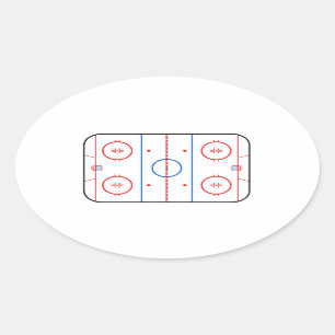 Ice Rink Diagram Hockey Game Decor Ovale Sticker