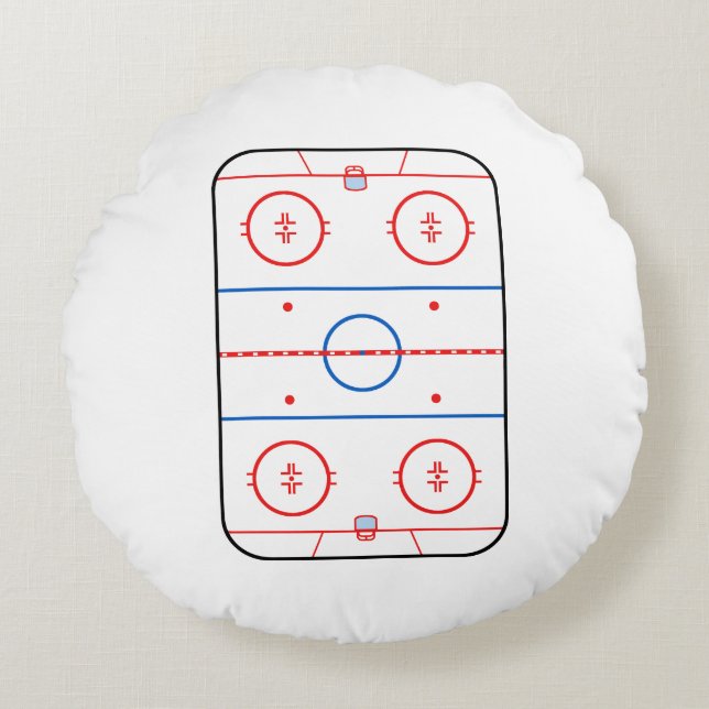 Ice Rink Diagram Hockey Game Grafisch Rond Kussen (Voorkant)