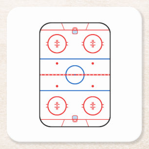 Ice Rink Diagram Hockey Game Grafisch Vierkante Kartonnen Onderzetter