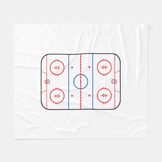 Ice Rink Diagram Hockey Game Style Fleece Deken (Voorkant (Horizontaal))