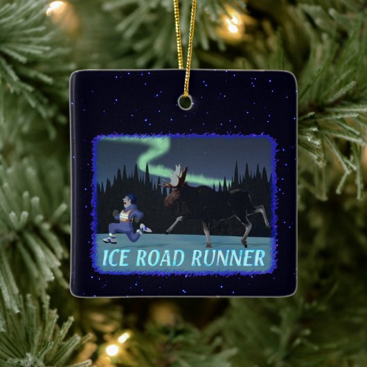 Ice Road Runner Keramisch Ornament (Boom)