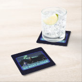 Ice Road Runner Vierkante Kartonnen Onderzetter (Insitu)