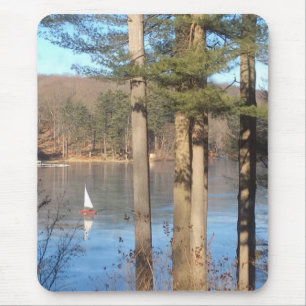 Ice Sailing op het meer — Muismat