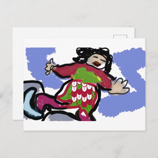 Ice schaats Dance Briefkaart (Voorkant / Achterkant)