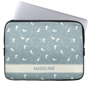 Ice Schaats en Snowflake Pattern Laptop Sleeve
