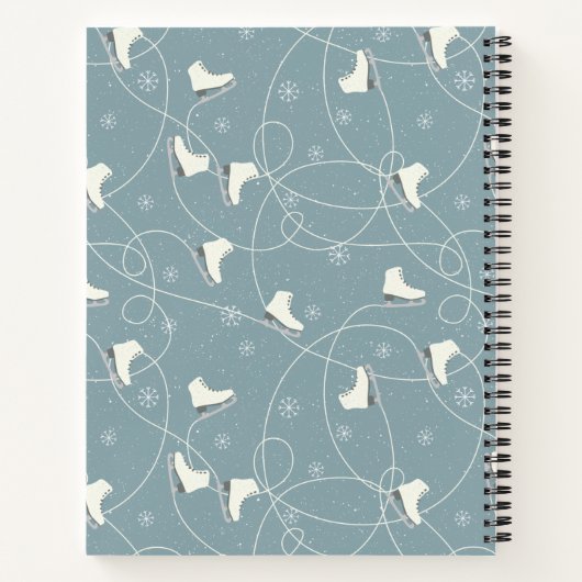 Ice Schaats en Snowflake Pattern Notitieboek (Achterkant)