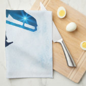 Ice schaats handdoek figuur schaats blauw (Quarter Fold)