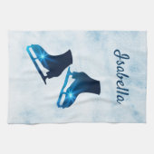 Ice schaats handdoek figuur schaats blauw (Horizontaal)