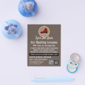 Ice Schaats Logo, schaatsles Adverteren Flyer (Enkel)