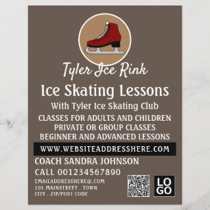 Ice Schaats Logo, schaatsles Adverteren Flyer