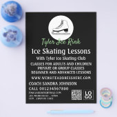 Ice Schaats Logo, schaatsles Adverteren Flyer (Enkel)