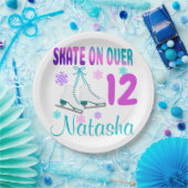 Ice Schaats on Over Birthday Girl Skater Papieren Bordje (Feest)