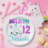 Ice Schaats on Over Birthday Girl Skater Papieren Bordje (Feest)