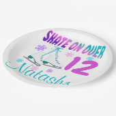 Ice Schaats on Over Birthday Girl Skater Papieren Bordje (Gekanteld)