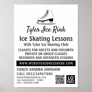 Ice Schaats ontwerp, schaatsles Adverteren Poster