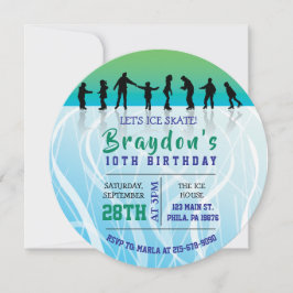 Ice Schaats SCHAATSEN verjaardagsfeestje Uitnodigi Kaart