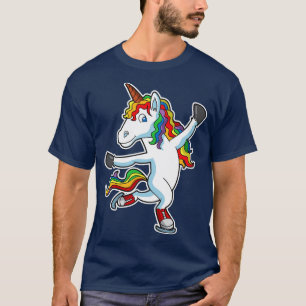 Ice Schaats Unicorn Figuur Skater Skater Skater T-shirt