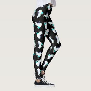Ice Schaatsen Blue Pattern Figuur Skating Black Leggings