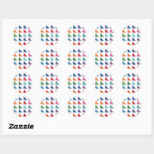 Ice Schaatsen Colorful Fun Array Ronde Sticker (Vel)