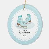 Ice Schaatsen Dated Personalized kerstversiering Keramisch Ornament (Links)